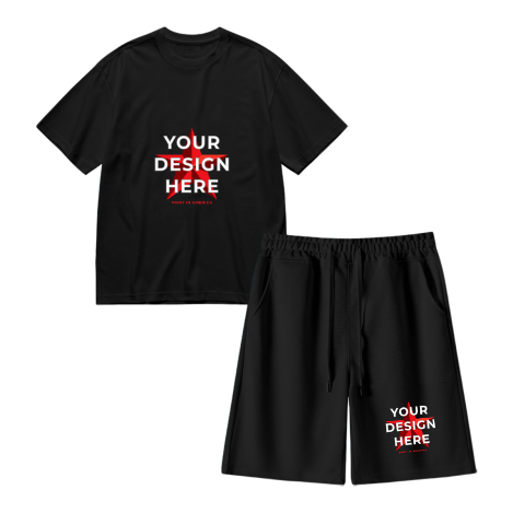Custom T-Shirt & Shorts Set – Front & Left Leg Print
