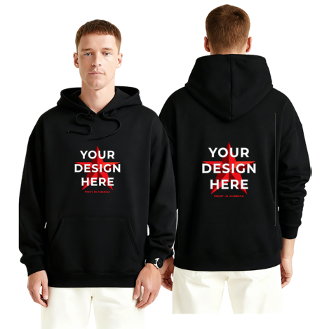 Custom Hoodie – Front & Back Print, 380g Cotton