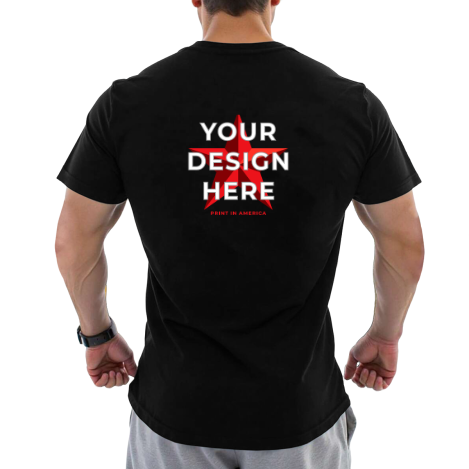 Custom T-Shirt – Back Print, 180g Cotton, 16 Colors