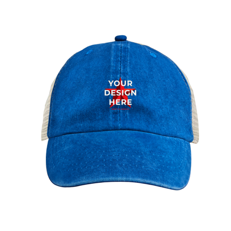 Custom Washed Denim Mesh Trucker Hat