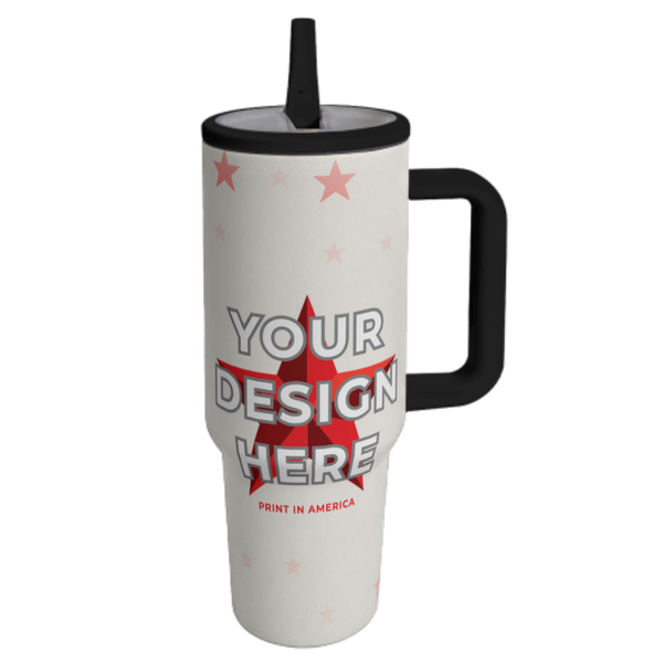 Personalized 40 oz Tumbler – Black or Ivory