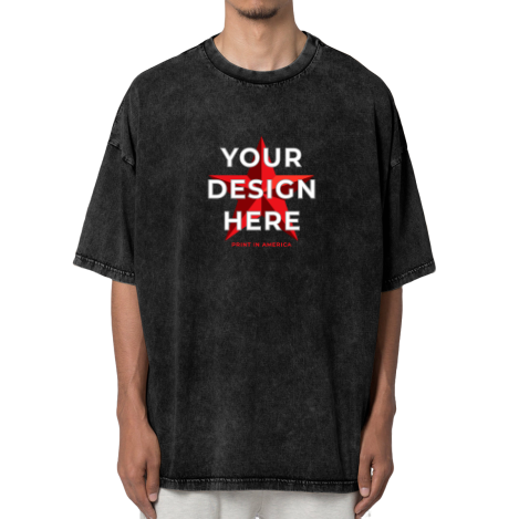 Custom Washed T-Shirt – Front Print, 230g