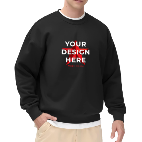 Custom Crewneck Sweatshirt – Front Print, Poly-Cotton
