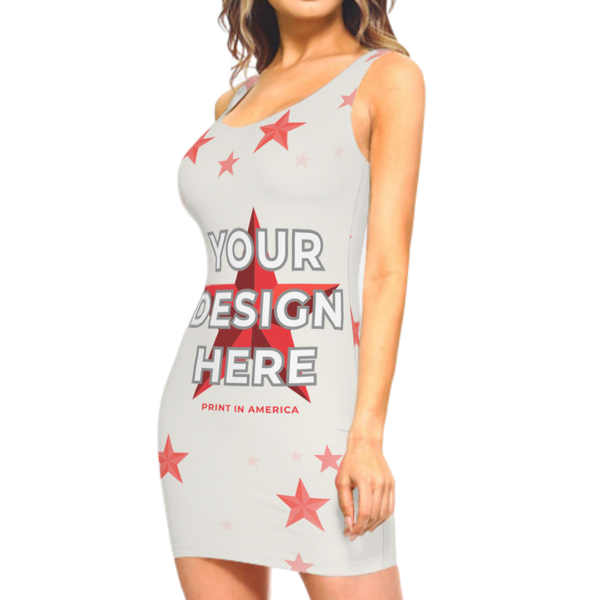 Custom All-Over Print Sleeveless Dress – Poplin