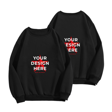 Custom Men's Crewneck Sweatshirt – Front & Back Print, 280g Polyester