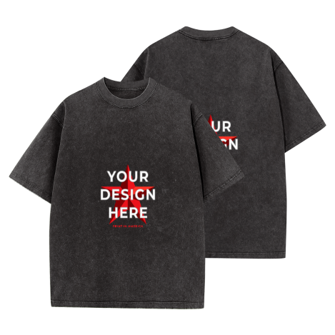Custom Men's Washed T-Shirt – Front & Back Print, 7 Colors