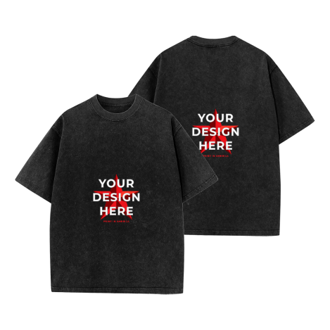Custom Washed T-Shirt – Front & Back Print, 230g