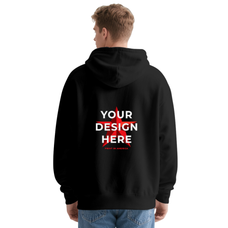 Custom Men's Hoodie – Back Print, 280g Poly-Cotton