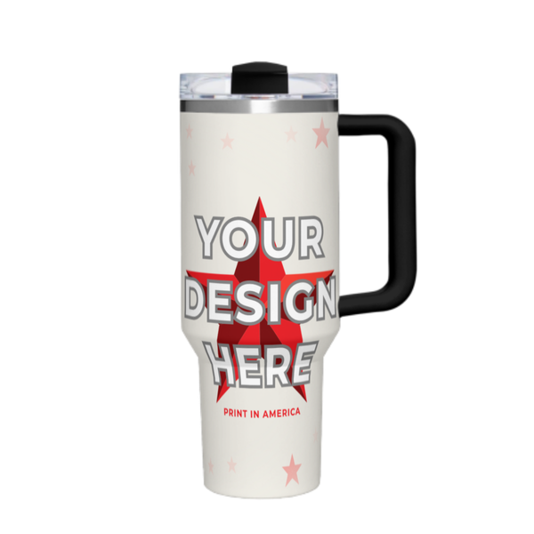 Personalized 40 oz Car Tumbler with Handle – Black