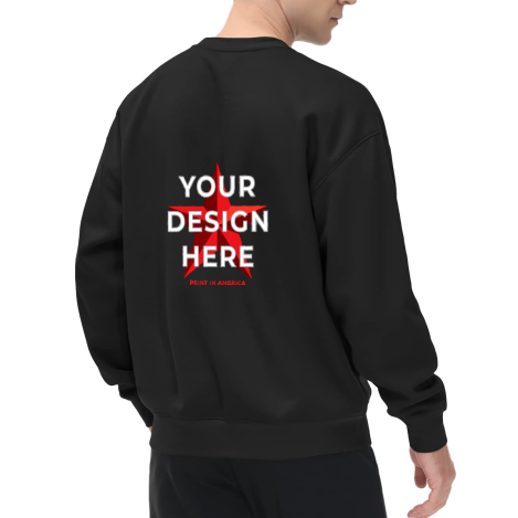 Custom Crewneck Sweatshirt – Back Print, 380g Cotton