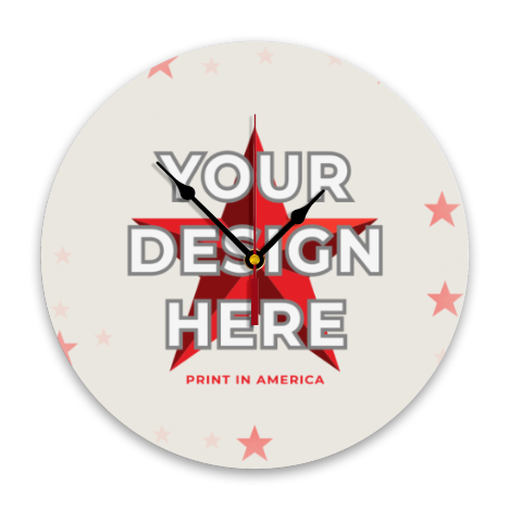 Custom Round Wall Clock – 12 in, PVC
