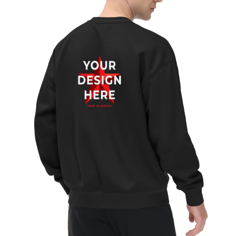 Custom Men's Crewneck Sweatshirt – Back Print, 280g Polyester