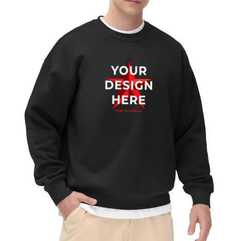 Custom Men's Crewneck Sweatshirt – Front Print, 280g Polyester