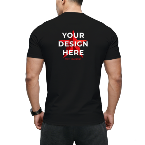 Custom Men's T-Shirt – Back Print, 180g Cotton, 14 Colors